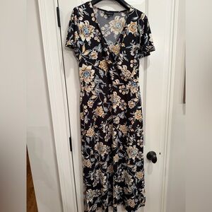 Fortune & Ivy Floral Maxi Dress - Black and Cream